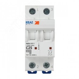 Выключатель автоматический двухполюсный 25А C 4,5кА AC OptiDin BM63-2C25-4,5-УХЛ3