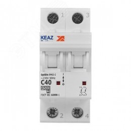 Выключатель автоматический двухполюсный 40А C 4,5кА AC OptiDin BM63-2C40-4,5-УХЛ3