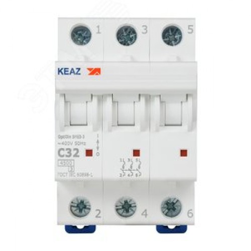 Выключатель автоматический трехполюсный 32А C 4,5кА AC OptiDin BM63-3C32-4,5-УХЛ3