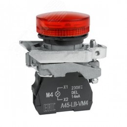 Лампа сигнальная OptiSignal D22 C4-L-M4 красная металл 230-240VAC XB4BVM4