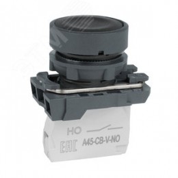 Кнопка OptiSignal D22 C5-P-210 черная пластик 1НО XB5AA21