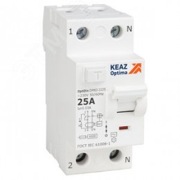 Выключатель дифференциального тока (УЗО) без защиты от сверхтоков 2П 25А 10мА АС 4,5кА OptiDin DM63-2125-ФС-4,5-УХЛ4