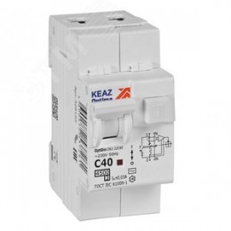 Выключатель автоматический дифференциального тока АВДТ с защитой от сверхтоков 2П 40А 30мА AC 4,5кА OptiDin D63-22C40-AC-У3