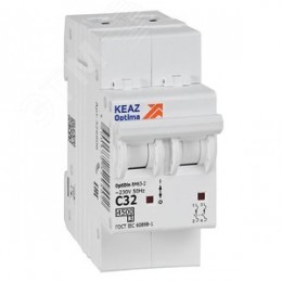 Выключатель автоматический двухполюсный 32А C 4,5кА AC OptiDin BM63-2C32-4,5-УХЛ3