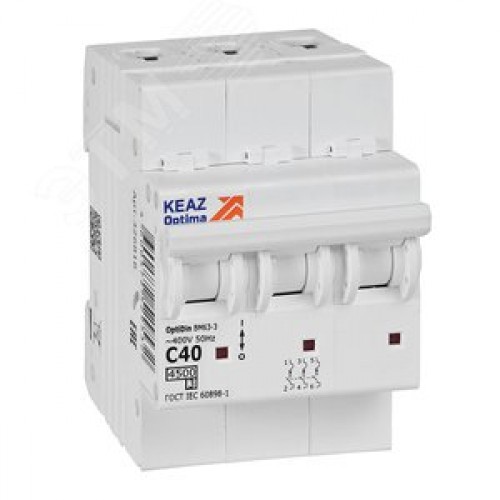 Выключатель автоматический трехполюсный 40А C 4,5кА AC OptiDin BM63-3C40-4,5-УХЛ3