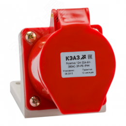 Розетка 124-32А-6h-380AC-3P+PE-IP44