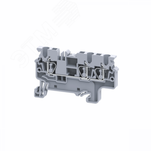 Клемма с тремя контактами 2,5 кв.мм пружинная OptiClip СХ-2,5-TRIPLET-I-серый