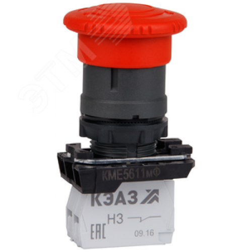 Кнопка КМЕ5611мФ-красный-1но+1нз-гриб-IP65