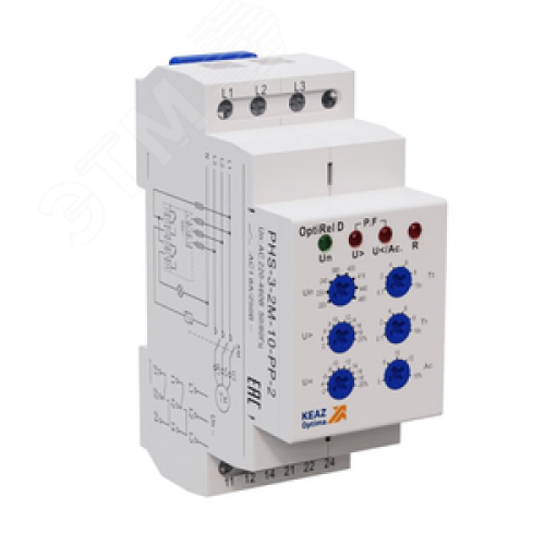 Реле контроля фаз OptiRel D PHS-3-2M-10-PP-2 универсальное трехфазный 2СО