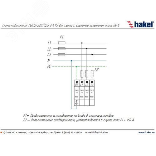 УЗИП ГРОЗОСТОП ГСК12-230/12,5 3+1 С, класс I+II , Iimp - 12,5 кА (10/350), Imax (8/20) - 40 кА
