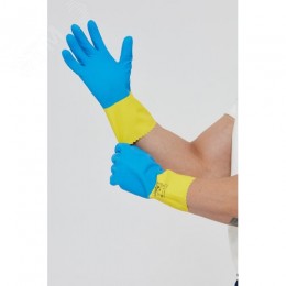 Перчатки латексные с хлопковым напылением VE330, размер 8
