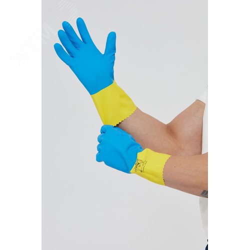 Перчатки латексные с хлопковым напылением VE330, размер 9