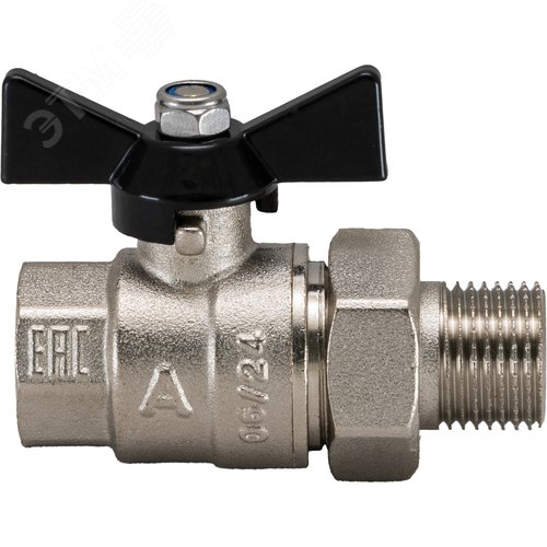 Кран шаровой полнопроходной с полусгоном 3/4' ВН бабочка