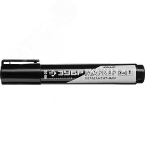 Маркер с увеличенным объемом МП-300 черный, 2 мм заостренный перманентный