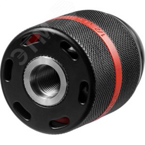 Патрон ударный цельнометаллический быстрозажимной ''ПРОФИ'' 13 мм, посадочная резьба 1/2'', с фиксатором зажима сверла Д 2,0-13мм