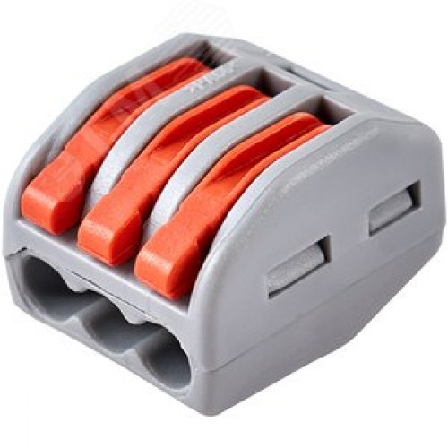 Клемма соединительная  3-контактная Elеctrodeel ED 222-413, сечение 0,08-4,0 мм2, 32А/400В (упаковка 50 штук)