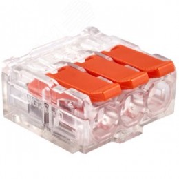 Клемма соединительная  3-контактная Elеctrodeel ED 230-613-b6, сечение 0,5-6,0 мм2, 41А/450В (упаковка 6 штук)