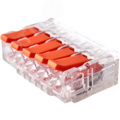 Клемма соединительная  5-контактная Elеctrodeel ED 230-615, сечение 0,5-6,0 мм2, 41А/450В (упаковка 40 штук)