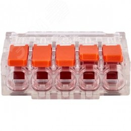 Клемма соединительная  5-контактная Elеctrodeel ED 230-615, сечение 0,5-6,0 мм2, 41А/450В (упаковка 40 штук)