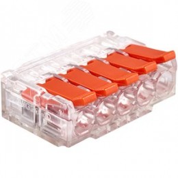 Клемма соединительная  5-контактная Elеctrodeel ED 230-615-b6, сечение 0,5-6,0 мм2, 41А/450В (упаковка 6 штук)