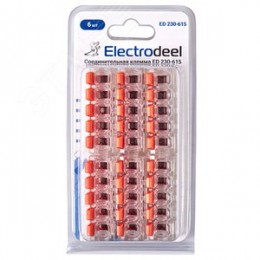 Клемма соединительная  5-контактная Elеctrodeel ED 230-615-b6, сечение 0,5-6,0 мм2, 41А/450В (упаковка 6 штук)
