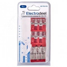 Клемма соединительная  3-контактная Elеctrodeel ED 773-173-b6, сечение 2,5-6,0 мм2, 41А/400В (упаковка 6 штук)