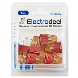 Клемма соединительная  4-контактная Elеctrodeel ED 773-604-b6, сечение 1,5-4,0 мм2, 32А/400В (упаковка 6 штук)