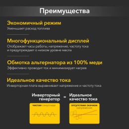 Генератор инверторный KR2200I 2,2кВт 230 4л закрытый корпус, ручной старт