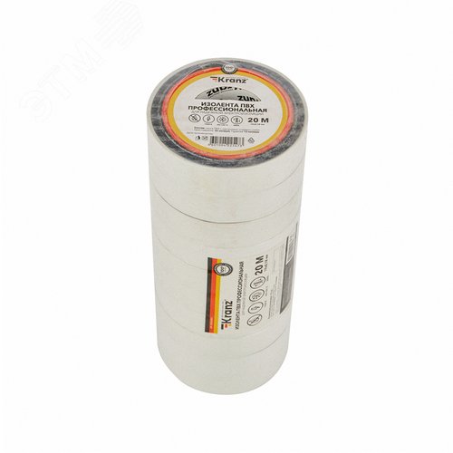Изолента ПВХ профессиональная, 0,18х19 мм, 20 м, белая