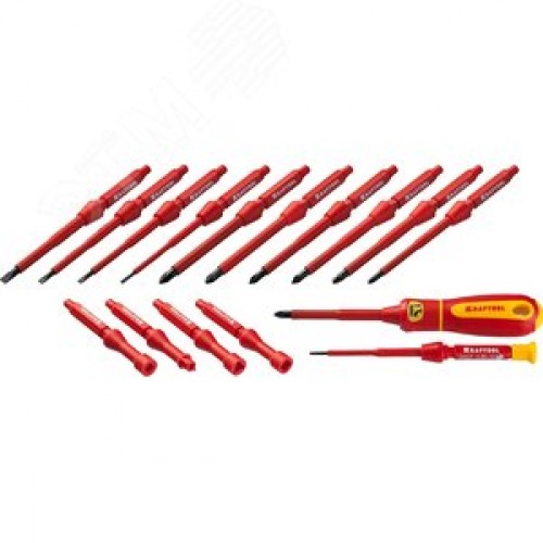Набор ''Х-Drive ELECTRO'': Высоковольтные отвертки, сменные стержни, ключи специальные, до 1000В, 18 предм,