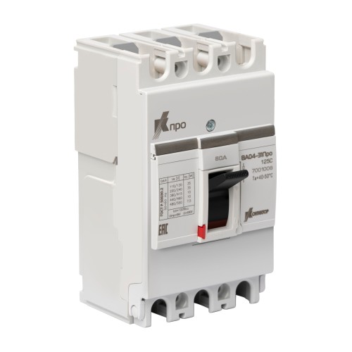 Выключатель автоматический ВА04-31Про 3P 80А Icu-10kA (125C) Контактор