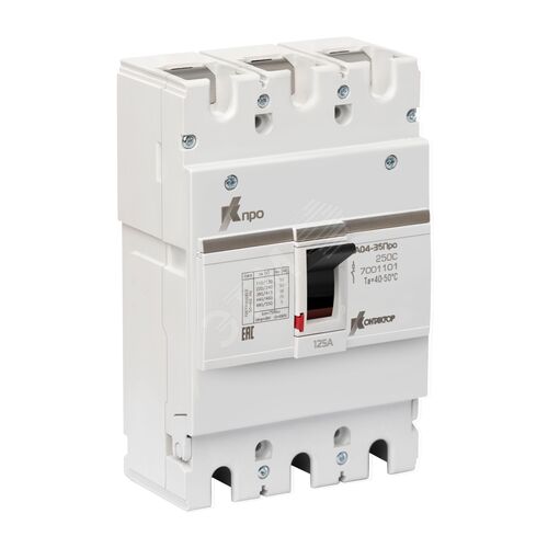 Выключатель автоматический ВА04-35Про 3P 125А Icu-18kA (250C) Контактор