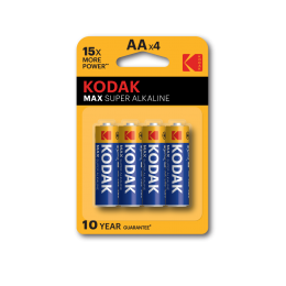 Батарейка Kodak LR6-4BL MAX SUPER Alkaline [KAA-4] (80/400/17600)