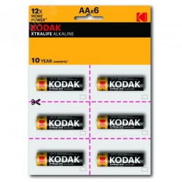 Батарейка LR6-12BL perforated (6x2BL) XTRALIFE Alkaline [KAA-2x6 perf] (144/576/18432)