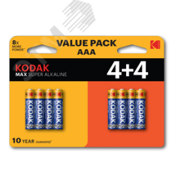 Батарейка LR03 4+4BL MAX SUPER Alkaline AAA