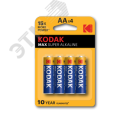 Батарейка Kodak LR6-4BL MAX SUPER Alkaline [KAA-4] (80/400/17600)