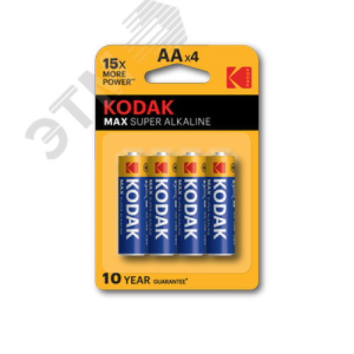 Батарейка Kodak LR6-4BL MAX SUPER Alkaline [KAA-4] (80/400/17600)