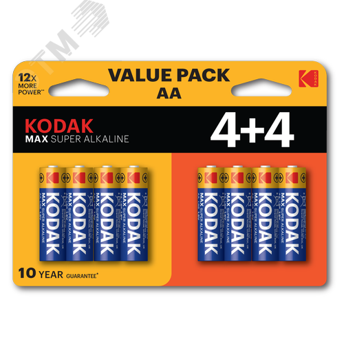 Батарейка Kodak LR6 4+4BL MAX SUPER Alkaline AA