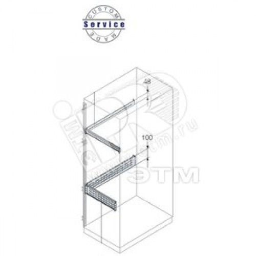 Профиль L=800 H=100 для монтажа аксессуаров(2шт)