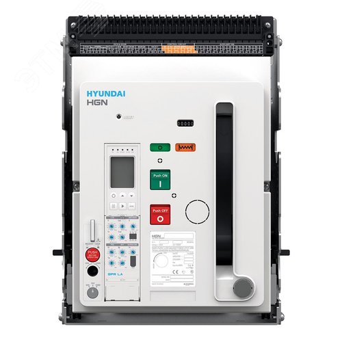 Воздушный выключатель серии HGN, арт. HGN06A3BM0C0S054TBAEL (630А, 3P, 85кА, выкатной c горизонтальным расположением шин, реле GPR-LP)