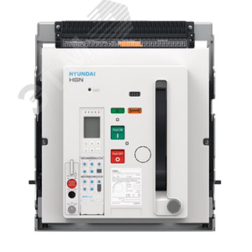 Воздушный выключатель серии HGN, арт. HGN20B3BM2C2S254MBAEL (2000А, 3P, 100кА, выкатной c горизонтальным расположением шин, реле GPR-LP, с моторным приводом AC/DC 220В (катушка вкл. AC/DC 220В, катушка откл. AC/DC 220В))