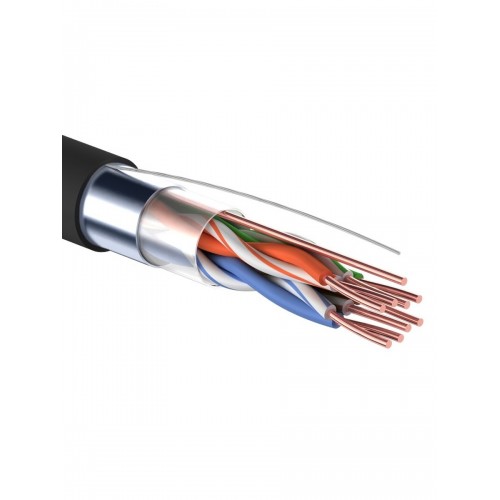 Витая пара F/UTP CAT5e PE 4PR 24AWG OUT SOLID     черный 305м