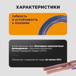 Кабель акустический 2х2,5 мм2, прозрачный BLUELINE, 100 м