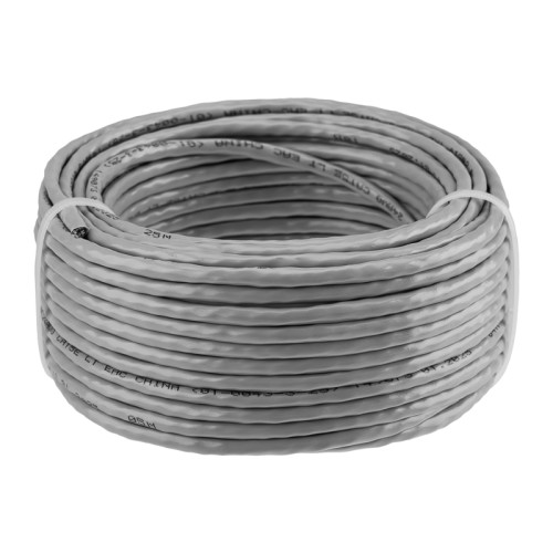 Витая пара U/UTP 4PR 24AWG CCA CAT5e PVC серый бухта 25м