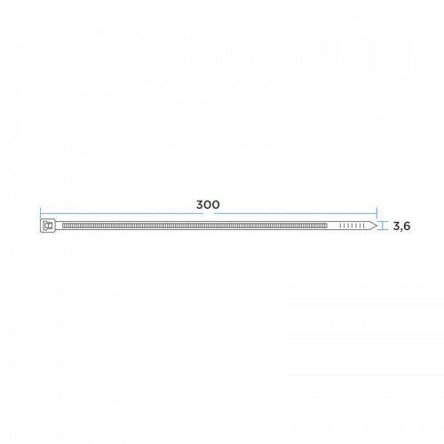 Хомут-стяжка кабельная нейлоновая 300x3,6 мм, черная, 100 шт
