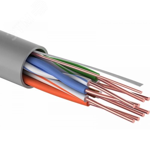 Витая пара U/UTP 4PR 24AWG SOLID CAT 5e PVC IN серый 305м