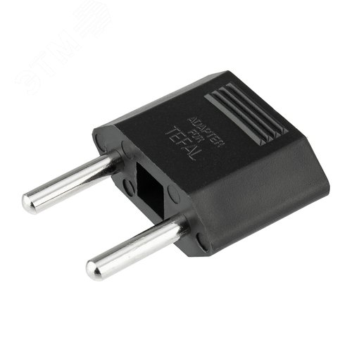 Адаптер сетевой переходник с Евро А/F на тонкую вилку С1 плоский Тефаль 6 А без заземления черный 1 уп – 1 шт