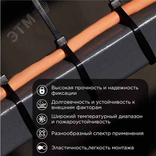 Хомут-стяжка кабельная нейлоновая PROconnect 150x2,5 мм, черная, 100 шт