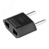Адаптер сетевой переходник с Евро А/F на тонкую вилку С1 плоский Тефаль 6 А без заземления черный 1 уп – 1 шт