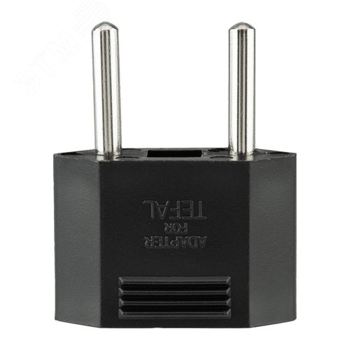 Адаптер сетевой переходник с Евро А/F на тонкую вилку С1 плоский Тефаль 6 А без заземления черный 1 уп – 1 шт